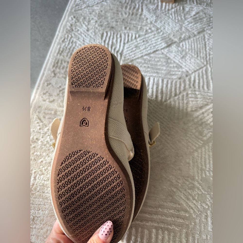 Rothy's Cream Mary Jane Flats with Gold Buckle - Picture 4 of 5